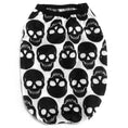 Charger l'image dans la visionneuse de la galerie, Flat lay of black and white skull print dog shirt showing full front with elastic bottom