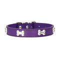 Load image into Gallery viewer, Faux Leather Dog Collar with Bone Studs