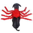 Load image into Gallery viewer, Back view of dog wearing black spider costume with eight fluffy legs