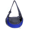 Load image into Gallery viewer, Blue and gray pet sling carrier shown alone with adjustable strap