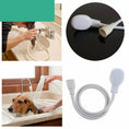 Load image into Gallery viewer, Collage showing pet shower head use on hair washing and dog bathing