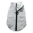 Cargar la imagen en la vista de la galería, Single white quilted waterproof pet jacket showing soft quilted inner lining and black zipper