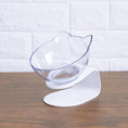 Load image into Gallery viewer, Single white cat ear bowl on tilted white stand against white background