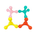 Load image into Gallery viewer, Four dog chew toys in yellow, pink, turquoise, and orange colors connected in a square formation