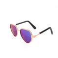 Load image into Gallery viewer, Gold metal frame polarized pet sunglasses with purple lenses on white background