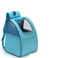 Load image into Gallery viewer, Light blue pet backpack showing mesh ventilation and handle roll on top