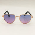 Load image into Gallery viewer, Gradient purple to pink tinted aviator pet sunglasses with rose gold metal frame