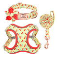 Load image into Gallery viewer, Coiled lemon cherry patterned dog leash with rose gold clasp
