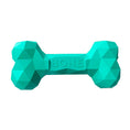 Charger l'image dans la visionneuse de la galerie, Teal geometric rubber dog bone toy with BONE logo on white background