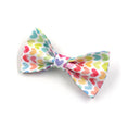 Load image into Gallery viewer, Close-up of detachable colorful heart print bow tie for the collar