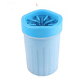Load image into Gallery viewer, Blue large size silicone dog paw washer cup showing inside bristles