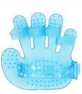 Load image into Gallery viewer, Transparent blue silicone pet grooming glove with finger slots