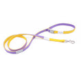 Load image into Gallery viewer, Purple and yellow adjustable woven fabric dog leash with buckle and metal clasp