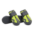 Cargar la imagen en la vista de la galería, Pair of green and gray waterproof dog shoes with velcro straps displayed on white background