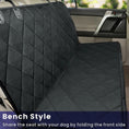 Cargar la imagen en la vista de la galería, Funda de asiento trasero para coche, protector de banco impermeable para viajes de mascotas y perros, de lujo, color negro