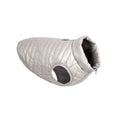 Cargar la imagen en la vista de la galería, Silver gray quilted lightweight dog jacket with zipper and sleeveless design on white background