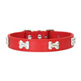 Load image into Gallery viewer, Faux Leather Dog Collar with Bone Studs