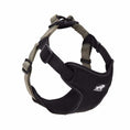 Load image into Gallery viewer, Black and khaki adjustable dog harness with breathable mesh padding