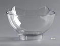 Load image into Gallery viewer, White cat ear bowl on tilted white base stand without the bowl