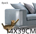 Load image into Gallery viewer, Four transparent claw protector pads on gray sofa corner measuring 14x39cm