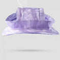 Load image into Gallery viewer, Side view of purple breathable pet bucket hat with wide brim