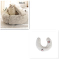 Load image into Gallery viewer, Beige dome pet bed with 40cm label and off white U-shaped pillow with peach embroidery