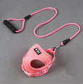 Load image into Gallery viewer, Pink mesh dog harness and leash on gray background