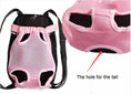 Load image into Gallery viewer, Pink mesh pet carrier showing tail hole for comfort