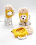 Charger l'image dans la visionneuse de la galerie, Dog mannequin wearing yellow beer mug dog hat with plush foam top and mug handle