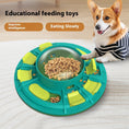Load image into Gallery viewer, Corgi smiling next to interactive dog puzzle feeder showing slow feeding benefits