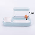 Charger l'image dans la visionneuse de la galerie, Light blue and white automatic pet feeder with 1.5L water tank and dual feeding bowls on white background