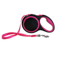 Cargar la imagen en la vista de la galería, Pink accented automatic retractable pet leash with nylon rope extended
