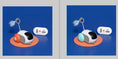Load image into Gallery viewer, Side-by-side images showing remote control cat toy with orange wheels, feather attachment, and remote control on a blue background