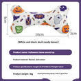 Charger l'image dans la visionneuse de la galerie, White Halloween bone toy decorated with ghosts, pumpkins and candy, dimensions shown