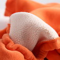 Cargar la imagen en la vista de la galería, Close-up of thick soft fleece inner lining inside the orange dog jumpsuit