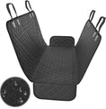 Charger l'image dans la visionneuse de la galerie, Black waterproof car seat cover hammock shown flat with orange trim and inset illustrating water resistance