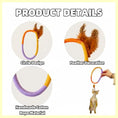 Cargar la imagen en la vista de la galería, Close-up details of cotton rope cat toy showing circle design, feather decoration, and handmade cotton rope material
