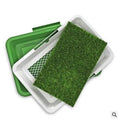 Load image into Gallery viewer, Dog potty training tray opened showing removable artificial grass and mesh tray inside