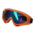 Charger l'image dans la visionneuse de la galerie, Orange frame dog sunglasses with reflective blue lenses on white background