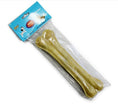Charger l'image dans la visionneuse de la galerie, Packaged pair of buffalo leather dog chew bones in clear plastic with blue label