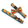 Load image into Gallery viewer, Tropical floral dog collar and leash set with vibrant flower print and removable bow tie displayed together