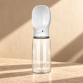 Load image into Gallery viewer, White 550 ml portable pet water bottle with integrated drinking tray