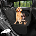 Charger l'image dans la visionneuse de la galerie, Black waterproof quilted dog car seat cover hammock installed on back seat with two dogs sitting