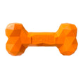 Charger l'image dans la visionneuse de la galerie, Orange geometric rubber dog bone toy with BONE logo on white background
