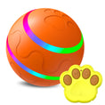 Load image into Gallery viewer, Bright orange intelligent cat ball with translucent LED light strips for dynamic play