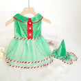 Load image into Gallery viewer, Pet Green Gauze Skirt Hat Suit Cute Dog Holiday Clothing