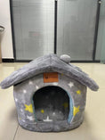 Cargar la imagen en la vista de la galería, Casa plegable para perros, cama para gatos, casa de invierno para perros, caseta para dormir, nido extraíble, cueva cerrada cálida, sofá, suministros para mascotas