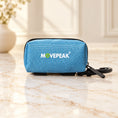 Cargar la imagen en la vista de la galería, Blue zip waste-bag pouch with MOVEPEAK label and black clip