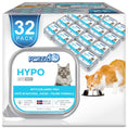 Charger l'image dans la visionneuse de la galerie, Forza10 Hypoallergenic cat food 32-pack with Icelandic fish paté in natural juices, featuring product label and orange-white cat eating from bowl