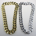 Load image into Gallery viewer, Two big plastic chain necklaces side by side, one gold and one silver